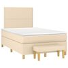 vidaXL Boxspringbett mit Matratze Creme 120x190 cm Stoff