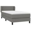 vidaXL Boxspringbett mit Matratze Dunkelgrau 100x200 cm Stoff