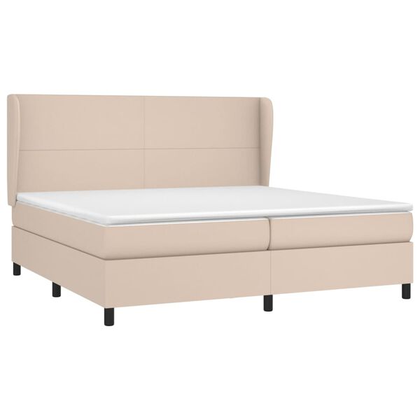 vidaXL Boxspringbett Matratze Cappuccino-Braun 200x200cm Kunstleder