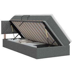 vidaXL Aufbewahrungsbett mit Matratze Dunkelgrau 90 x 190 cm Samt