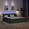vidaXL Bett mit Stauraum und LED mit LED Dunkelgrau 180 x 200 cm Stoff