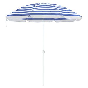 vidaXL Strandparasol Blau und Wei&szlig; 206 x 206 x 212 cm