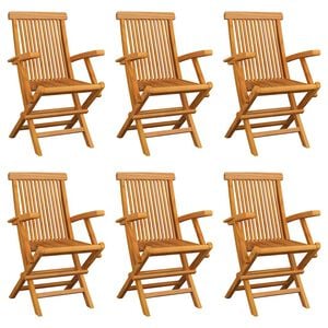 vidaXL Klappst&uuml;hle, 6 St&uuml;ck, Massivholz Teakholz