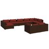 vidaXL 9-tlg. Garten-Lounge-Set mit Kissen Braun Poly Rattan