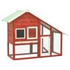 vidaXL Kaninchenstall Rot und Wei&szlig; 140x63x120 cm Tanne Massivholz