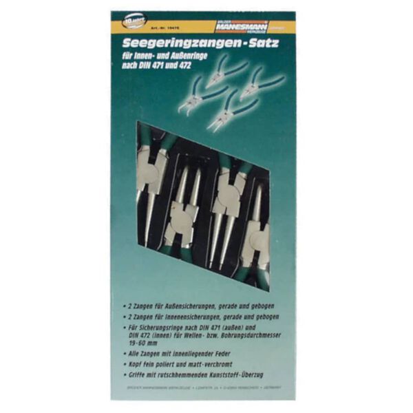 Brüder Mannesmann 4-teiliges Sicherungsringzangen-Set 10471