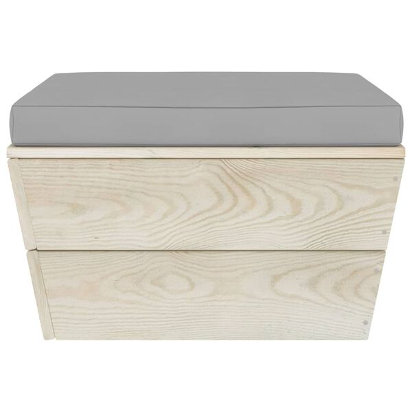 vidaXL Garten-Paletten-Hocker mit Kissen Imprägniertes Fichtenholz