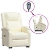 vidaXL Massagesessel mit Aufstehhilfe Creme Kunstleder