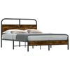 vidaXL Bettgestell ohne Matratze 135x190 cm R&auml;uchereiche Holzwerkstoff