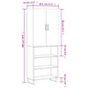 vidaXL Highboard Betongrau 69,5x34x180 cm Holzwerkstoff