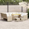 vidaXL 4-tlg. Garten-Sofagarnitur mit Kissen Beige Poly Rattan
