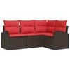 vidaXL Gartensofa-set Braun Poly-Rattan