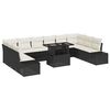 vidaXL Garten-Sofa-Set mit Speicher 11 pcs Schwarz Poly Rattan