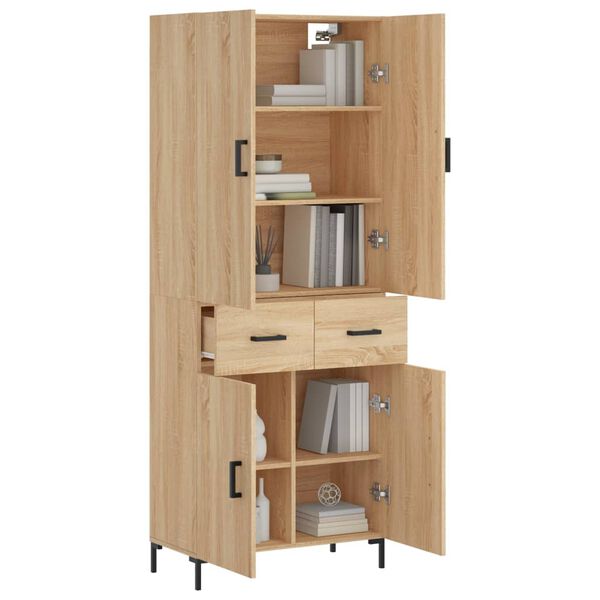 vidaXL Highboard Sonoma-Eiche 69,5x34x180 cm Holzwerkstoff