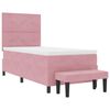 vidaXL Boxspringbett mit Matratze mit Kopfteil Rosa 90 x 190 cm Samt