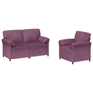vidaXL Sofa Set 2 stk. Lila Samt