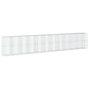 vidaXL Gabione mit Deckel 1150x100x200 cm Verzinktes Eisen