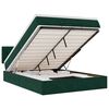 vidaXL Ottoman-Bett mit Matratze & LEDs Dunkelgr&uuml;n 140x200 cm Samt