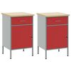 vidaXL Werkbank mit Schubladen 2 pcs Rot und Grau 100 x 55 x 85 cm