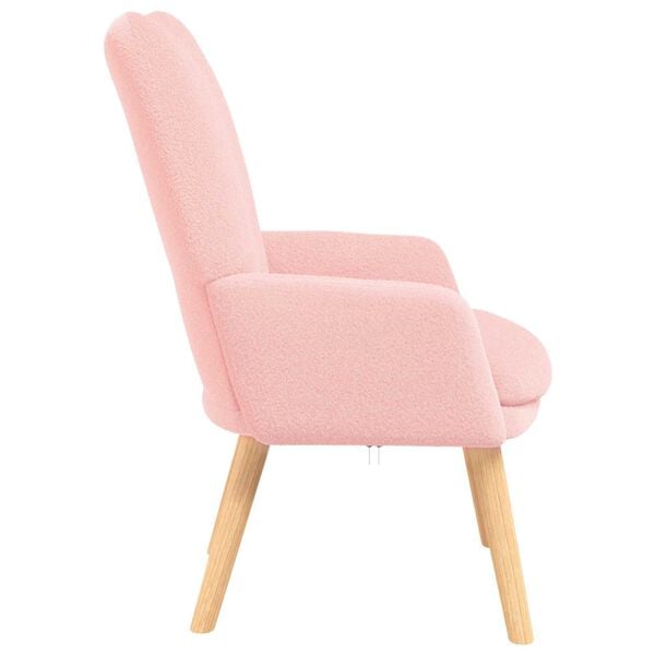 vidaXL Sessel Rosa 63 x 67 x 94 cm Schafstoff und Sperrholz