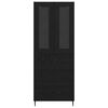 vidaXL Highboard 2 pcs Schwarz Eichen-Optik Engineered Wood und Glas