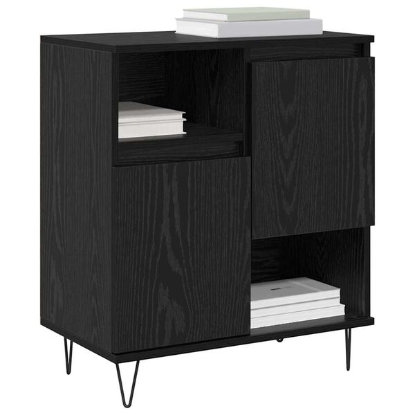 vidaXL Sideboard 3 pcs Schwarz Eichen-Optik 60 x 35 x 70 cm