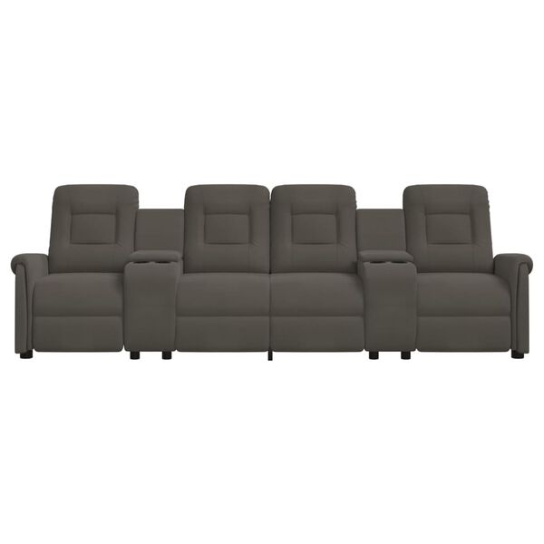 vidaXL 4-Sitzer Massagesessel mit Getränkehalter Dunkelgrau