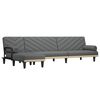 vidaXL Schlafsofa in L-Form Dunkelgrau 260x140x70 cm Stoff