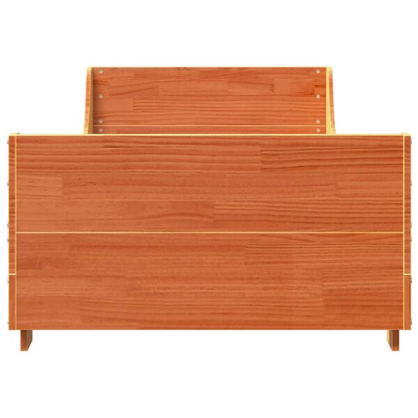 vidaXL Massivholzbett ohne Matratze Wachsbraun 90x200 Kiefernholz