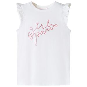 Kinder-T-Shirt mit R&uuml;schen&auml;rmeln Ecru 140