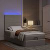 vidaXL Ottoman-Bett mit Matratze & LEDs Taupe 90x190 cm Stoff