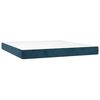 vidaXL Boxspringbett mit Matratze Dunkelblau 180x200 cm Samt