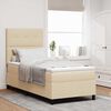 vidaXL Boxspringbett mit Matratze mit Kopfteil Creme 80 x 200 cm Stoff