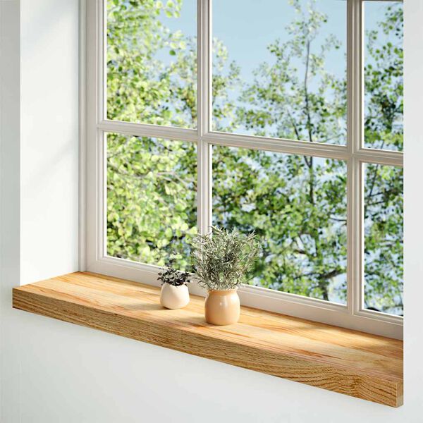 vidaXL Fensterb&auml;nke 2 Stk. Hellbraun 100x20x2 cm Massivholz Eiche
