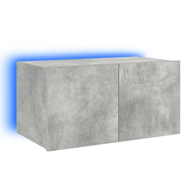 vidaXL TV-Wandschrank mit LED-Leuchten Betongrau 60x35x31 cm