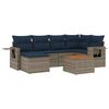 vidaXL 7-teiliges Gartensofa-Set mit Kissen, grau, Polyrattan