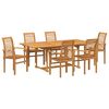 vidaXL Garten-Essgruppe 7 stk. Braun 200 x 100 x 75 cm Massivholz Teak