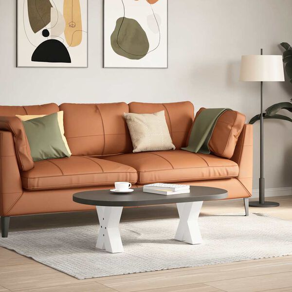 vidaXL Couchtischbeine X-Form 2 Stk. Wei&szlig; 30x(30-31) cm Stahl