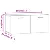 vidaXL Wandschrank Wei&szlig; 80x35x36,5 cm Holzwerkstoff