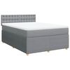 vidaXL Boxspringbett mit Matratze Hellgrau 140x200 cm Stoff