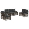 vidaXL Gartensofa-set 7 stk. Grau Poly-Rattan