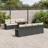 vidaXL Garten-Sofa-Set mit Kissen 7 pcs Schwarz und Creme