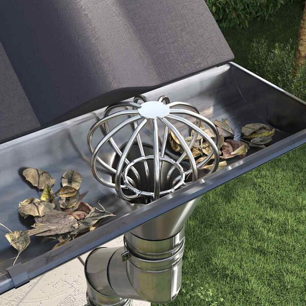 vidaXL Dachrinnenblattschutz 2 pcs Silber 50 mm Edelstahl