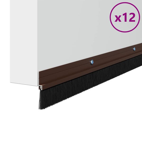 vidaXL Aufsteck T&uuml;rb&uuml;rstendichtungen 12 pcs Braun 100 cm