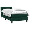 vidaXL Boxspringbett mit Matratze Dunkelgr&uuml;n 90x210 cm Samt