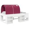 vidaXL Bettgestell mit Tunnel 3 pcs Wei&szlig; und Rot Holzwerkstoff