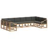 vidaXL Outdoor-Sofagarnitur mit Kissen 10 pcs Wei&szlig; und Anthrazit