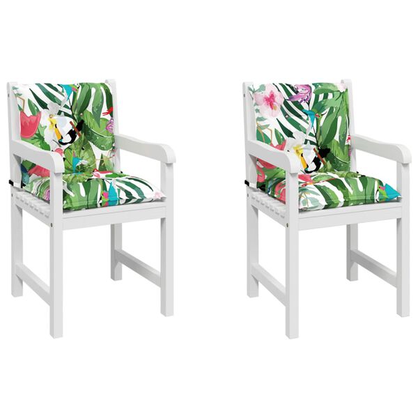 vidaXL Niedriglehner-Auflagen 2 Stk. Mehrfarbig Stoff