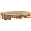 vidaXL Outdoor-Sofagarnitur mit Kissen 8 pcs Natur