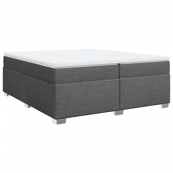 vidaXL Boxspringbett mit Matratze Dunkelgrau 200x200 cm Stoff